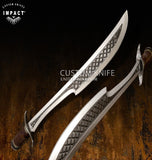 IMPACT CUTLERY 1-OF-A-KIND CUSTOM ART SWORD BOWIE KNIFE | ENGRAVED BLADE