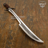 IMPACT CUTLERY 1-OF-A-KIND CUSTOM ART SWORD BOWIE KNIFE | ENGRAVED BLADE