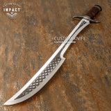 IMPACT CUTLERY 1-OF-A-KIND CUSTOM ART SWORD BOWIE KNIFE | ENGRAVED BLADE