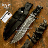 Custom DAMASCUS BOWIE knife, buy uk knife, uk knife seller, uk knife store, uk knife dealer