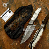 IMPACT CUSTOM DAMASCUS BUSHCRAFT SKINNING KNIFE