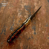 CUSTOM DAMASCUS FOLDING POCKET KNIFE HAND MADE BY IMPACT CUTLERY