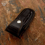 CUSTOM DAMASCUS FOLDING POCKET KNIFE HAND MADE BY IMPACT CUTLERY