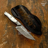 IMPACT CUSTOM DAMASCUS BUSHCRAFT SKINNING KNIFE