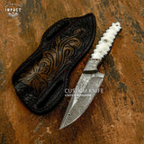 IMPACT CUSTOM DAMASCUS BUSHCRAFT SKINNING KNIFE