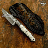 IMPACT CUSTOM DAMASCUS BUSHCRAFT SKINNING KNIFE
