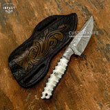 IMPACT CUSTOM DAMASCUS BUSHCRAFT SKINNING KNIFE