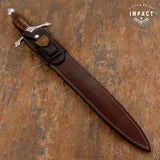 APOLLO ASTRAL ATHLATO CUSTOM FULLER SWORD DAGGER KNIFE STACKED LEATHER HAND MADE BY IMPACT CUTLERY UK
