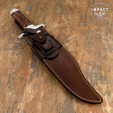 1-OF-A-KIND IMPACT CUTLERY CUSTOM BOWIE KNIFE LAMINATED EXOTIC WOOD HANDLE