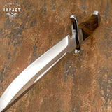 IMPACT CUTLERY 1-OF-A-KIND CUSTOM BOWIE KNIFE BURL WOOD HANDLE