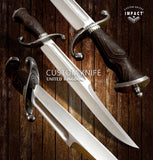 IMPACT CUTLERY 1-OF-A-KIND CUSTOM ART FULLER BOWIE KNIFE WENGE WOOD HANDLE