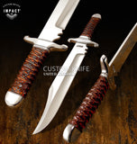 1-OF-A-KIND IMPACT CUTLERY UK CUSTOM BOWIE KNIFE LAMINATED EXOTIC WOOD HANDLE, UK Knife store, UK knife seller