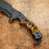 UK custom bushcraft tracker knife, Ram Horn Handle, Black powder coated