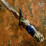 UK Custom bowie knife, Antique Stag Antler, Custom Damascus knife, Crown Antler