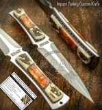 IMPACT CUTLERY RARE CUSTOM D2 FULL TANG BOOT KNIFE DAGGER STAG ANTLER