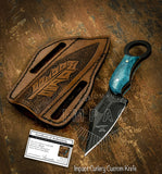 UK Custom Bushcraft skinning knife, Black Powder Coated