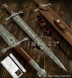 UK CUSTOM MEDIEVAL KNIGHT DAMASCUS SWORD