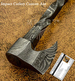 IMPACT CUTLERY UK CUSTOM DAMASCUS MINIATURE NECK AXE CLEAVER KNIFE