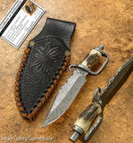 IMPACT CUTLERY UK CUSTOM DAMASCUS MINIATURE NECK KNIFE