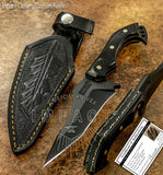 UK Custom Bushcraft skinning knife, Black Powder Coated