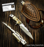 IMPACT CUTLERY RARE CUSTOM  FULL TANG NECK MINIATURE KNIFE