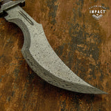 UK custom Rain Drop Damascus Bowie Knife