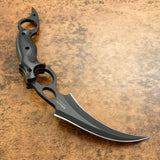 UK Custom Karambit Knife, Black powder coated, Micarta Handle