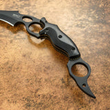 UK Custom Karambit Knife, Black powder coated, Micarta Handle