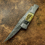 Buy UK Custom Damascus Knife, UK Folding Knife, UK Pocket Knife, UK Lock Back Knife