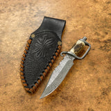 IMPACT CUTLERY UK CUSTOM DAMASCUS MINIATURE NECK KNIFE