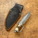 IMPACT CUTLERY UK CUSTOM DAMASCUS MINIATURE NECK KNIFE