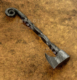 IMPACT CUTLERY UK CUSTOM DAMASCUS MINIATURE NECK AXE CLEAVER KNIFE