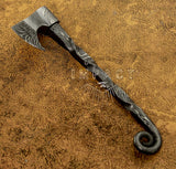 IMPACT CUTLERY UK CUSTOM DAMASCUS MINIATURE NECK AXE CLEAVER KNIFE