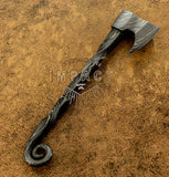 IMPACT CUTLERY UK CUSTOM DAMASCUS MINIATURE NECK AXE CLEAVER KNIFE