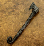 IMPACT CUTLERY UK CUSTOM DAMASCUS MINIATURE NECK AXE CLEAVER KNIFE