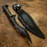 UK Custom Fighter Knife, Black powder coated, Micarta Handle
