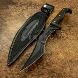 UK Custom Fighter Knife, Black powder coated, Micarta Handle