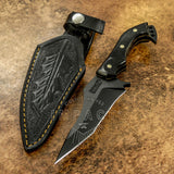 UK Custom Bushcraft skinning knife, Black Powder Coated