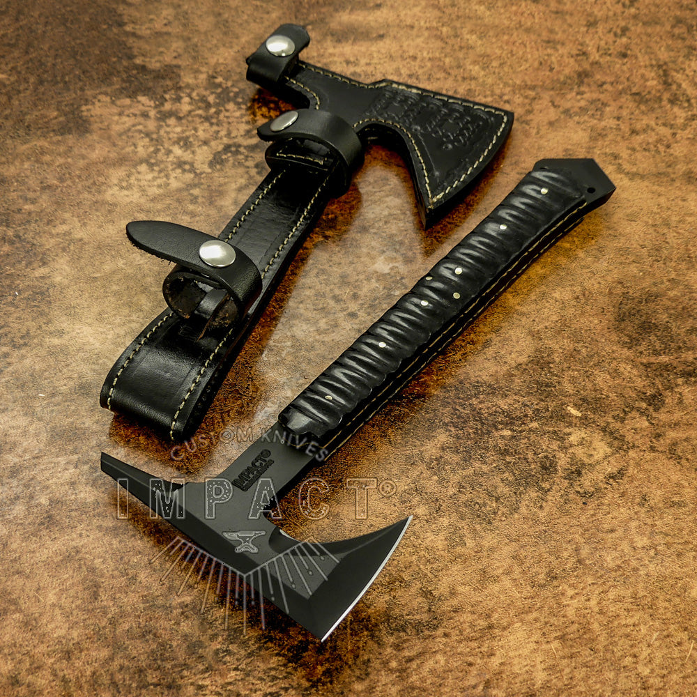 IMPACT CUTLERY UK CUSTOM D2 FULL TANG TOMAHAWK AXE KNIFE