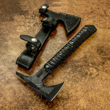 UK Custom Hatchet Knife, Black powder coated, Micarta Handle