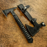 UK Custom Hatchet Knife, Black powder coated, Micarta Handle