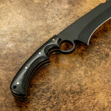 UK Custom Fighter Knife, Black powder coated, Micarta Handle