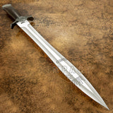 UK Custom Sword, Burl wood handle, Damascus guard, D2 Blade..