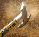 Custom fileworked spine, uk custom hatchet tomahawk axe