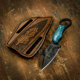 UK Custom Bushcraft skinning knife, Black Powder Coated