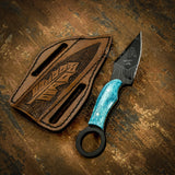 UK Custom Bushcraft skinning knife, Black Powder Coated