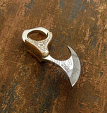 IMPACT CUTLERY RARE CUSTOM D2 FULL TANG MINIATURE KNIFE ENGRAVED COPPER HANDLE