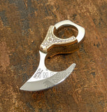 IMPACT CUTLERY RARE CUSTOM D2 FULL TANG MINIATURE KNIFE ENGRAVED COPPER HANDLE