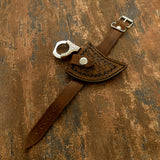 IMPACT CUTLERY RARE CUSTOM D2 FULL TANG MINIATURE KNIFE ENGRAVED COPPER HANDLE