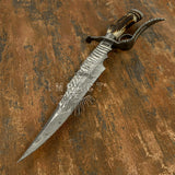 IMPACT CUSTOM DAMASCUS STAG BOWIE KNIFE